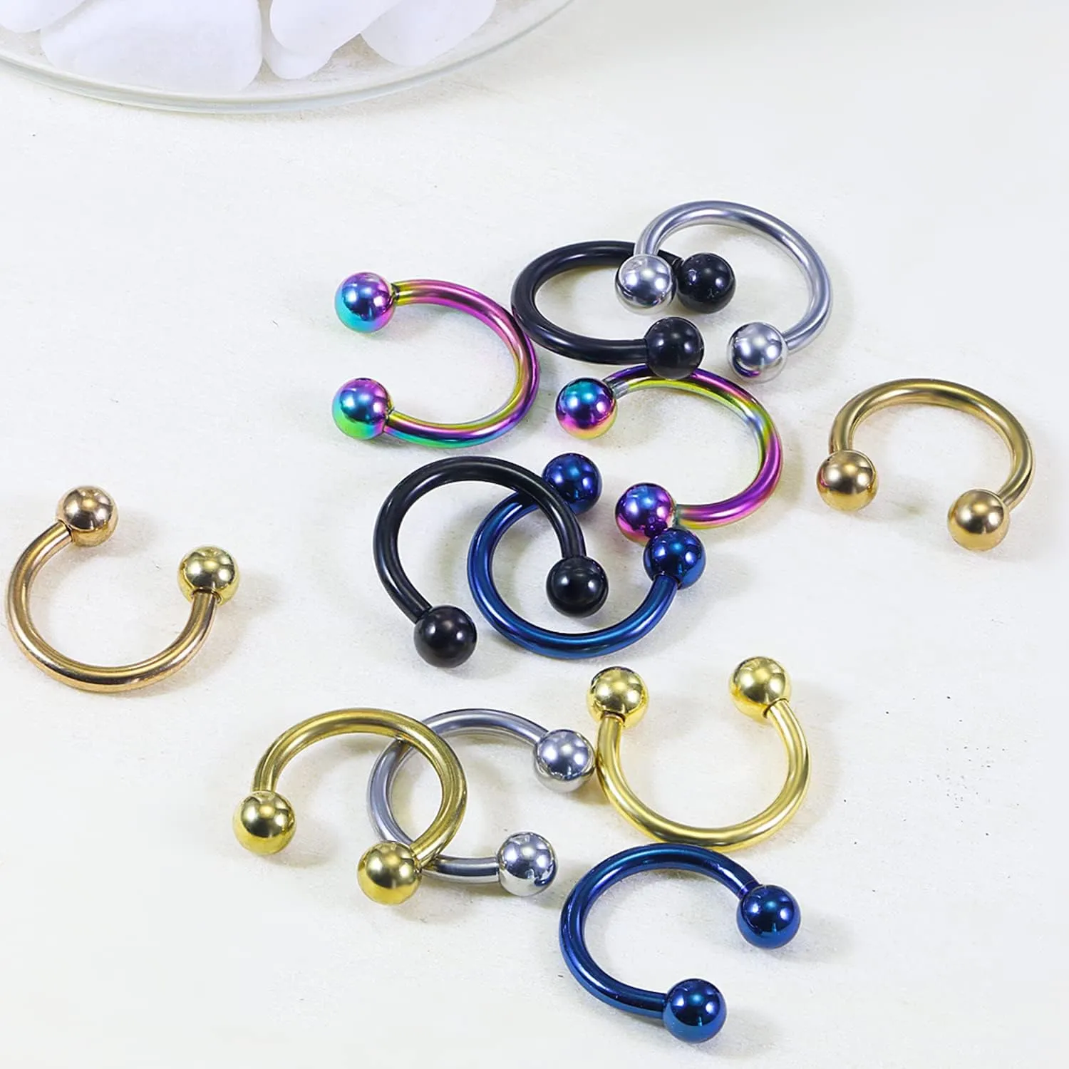 Kridzisw 14G Septum Nose Rings Eyebrow lip Rings Lobe Earrings Hoop 316L Surgical Steel Cartilage Helix Tragus Rook Daith Earrings Hoops Piercing Jewelry for Women Men 8mm 10mm 12mm 14mm 16mm 19mm