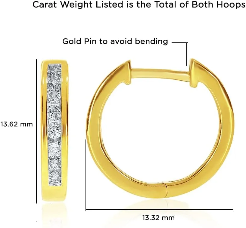 La Joya 1/4 CT Lab Grown Diamonds Hoop Earrings for Women