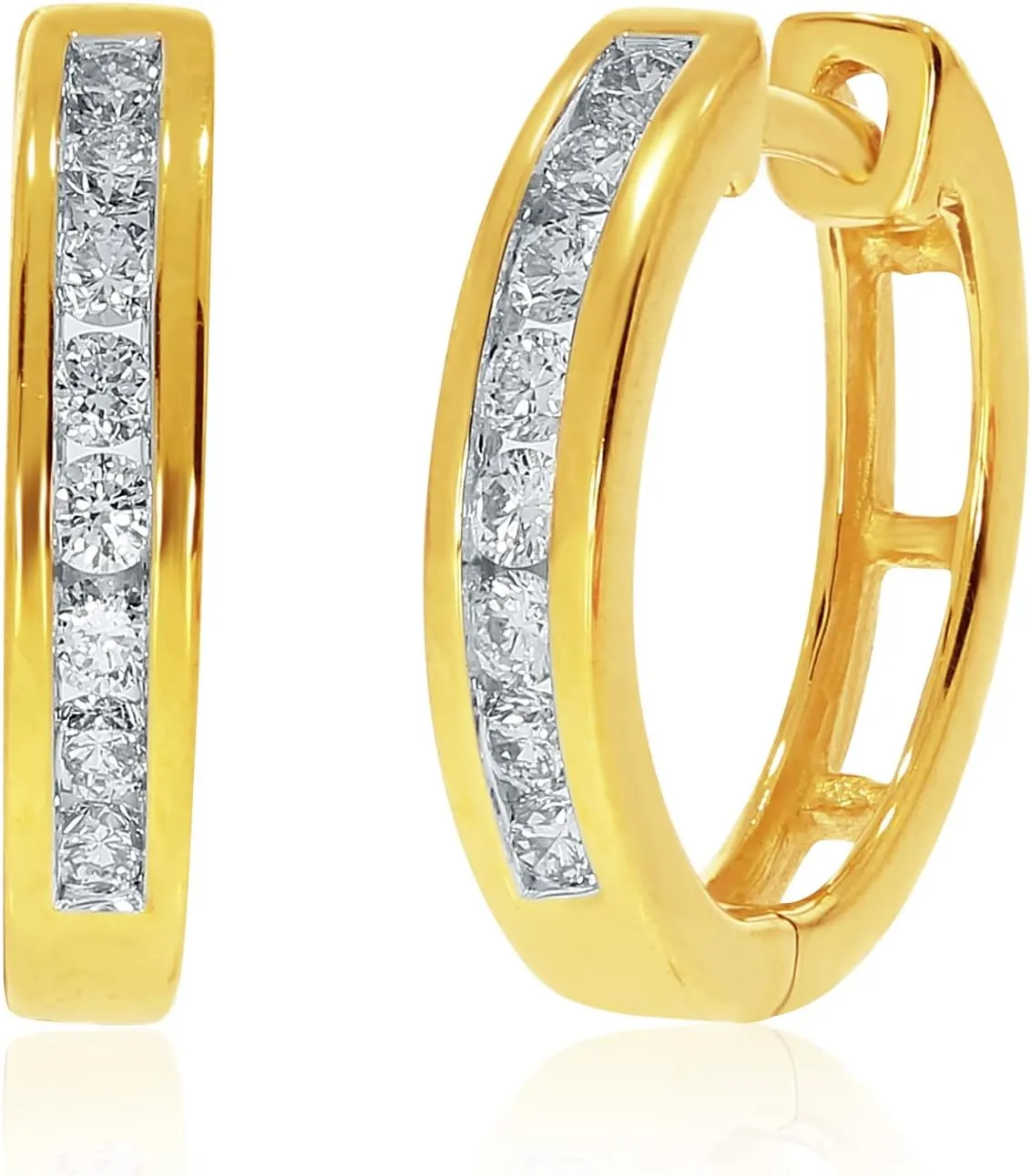 La Joya 1/4 CT Lab Grown Diamonds Hoop Earrings for Women