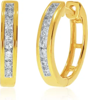 La Joya 1/4 CT Lab Grown Diamonds Hoop Earrings for Women