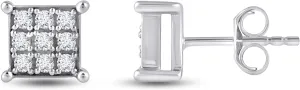 La Joya Lab Grown Diamond Stud Earrings - 1/4 Carat GH VS/SI Diamonds in 925 Sterling Silver - Sparkling Earrings for Men and Women