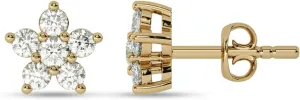 Lab Grown Diamond Earrings for Women | 10K Solid Gold 1/2-1 CT. TW. Floral Diamond Stud Earring