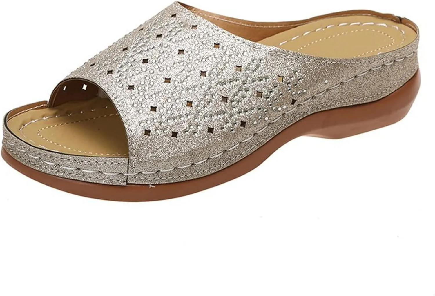 Ladmiple Sandals Women Dressy Summer Flat Comfortable Orthopedic Arch Support Flip Flops Walking Orthotic Slides Sandalias
