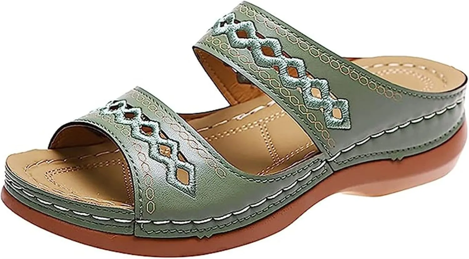 Ladmiple Women's Sandals Comfortable Dressy Arch Support Summer Orthotic Orthopedic Slides Slippers for Plantar Fasciitis