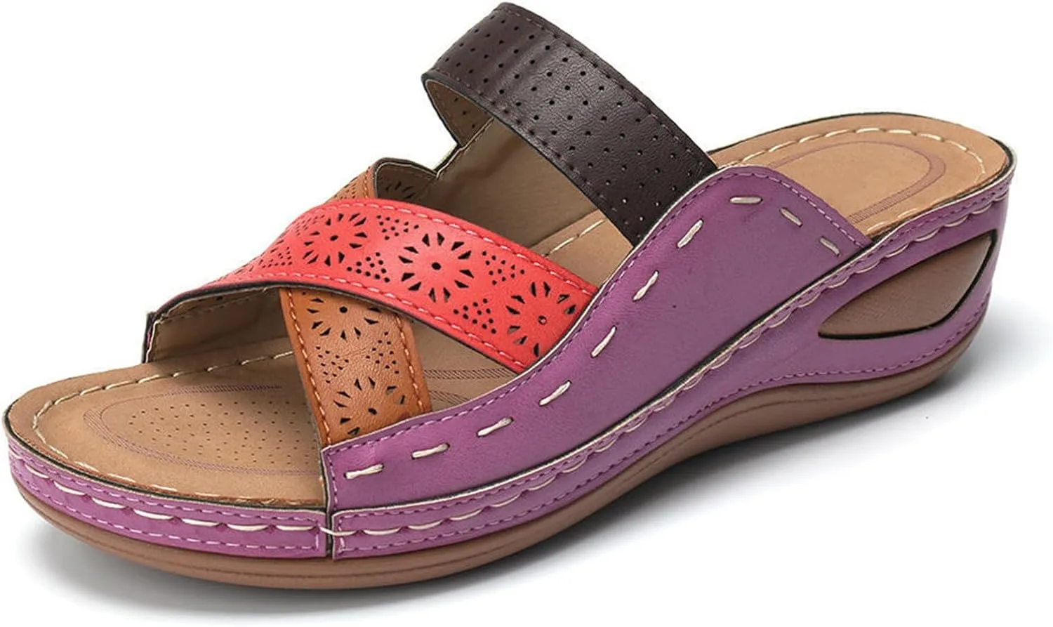 Ladmiple Women's Sandals Comfortable Walking Arch Support Orthotic Flip Flops Dressy Orthopedic Slides Summer Shoes 2024