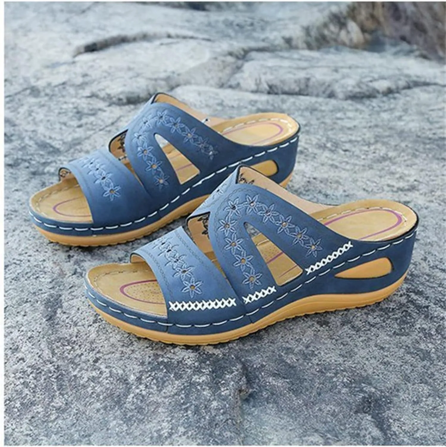 Ladmiple Womens Sandals With Arch Support Walking Orthopedic Flip Flops Dressy Summer Comfortable Orthotic Slides 2024