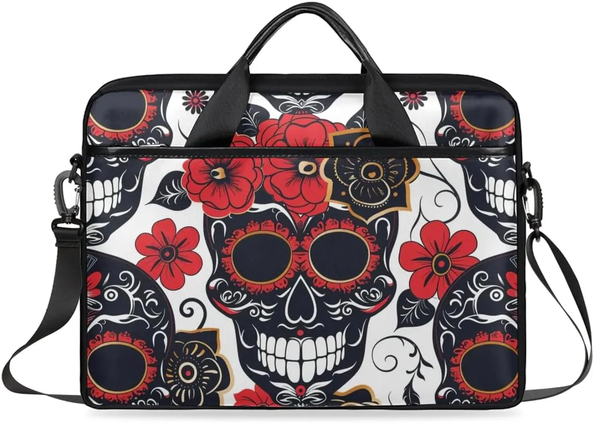 Laptop Shoulder Bag Day Of The Dead Classic Style Tablet Computer Notebook Sleeve Messenger Bags Carrying Case with Strap Briefcase Tote for 14 15 in Laptops