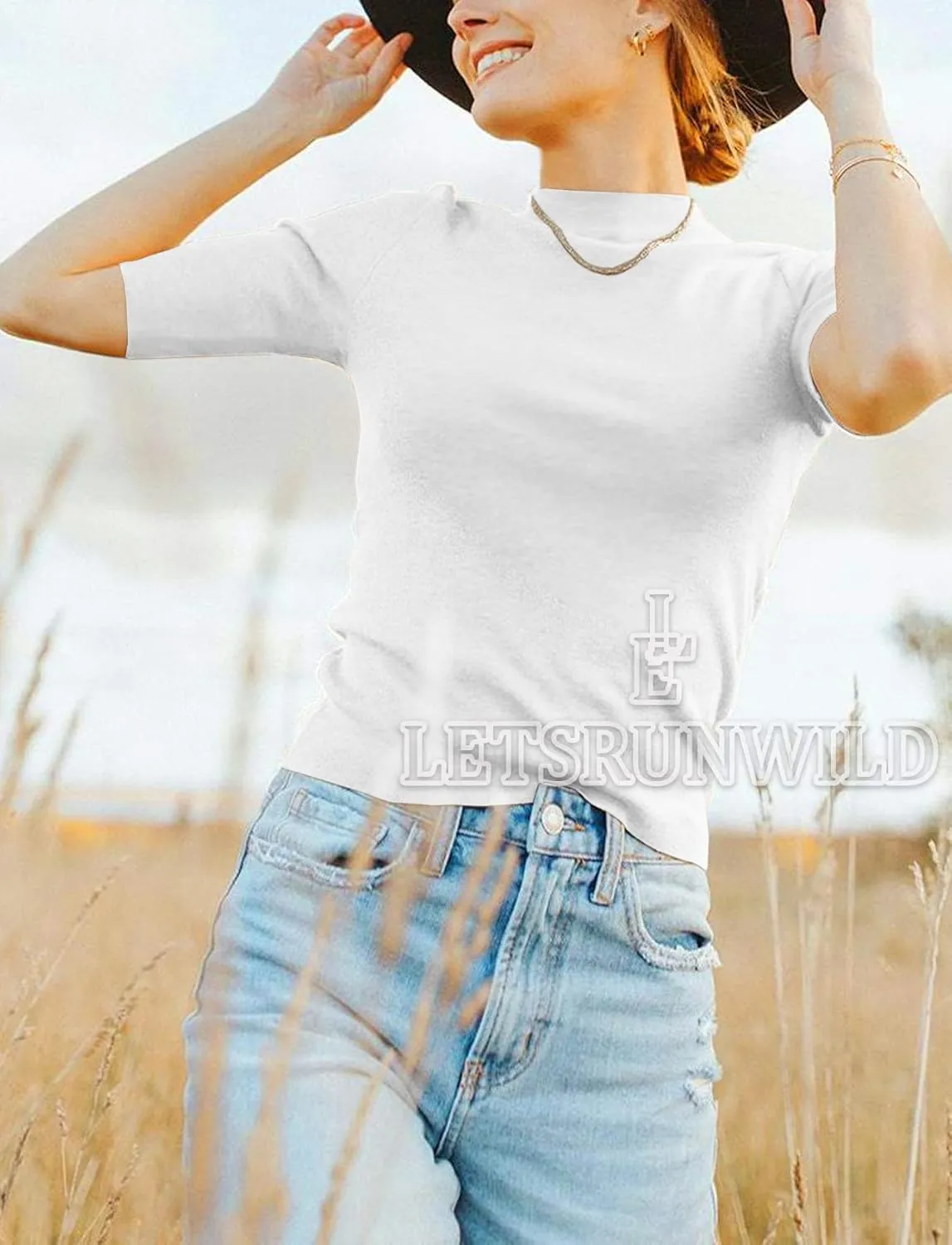 LETSRUNWILD Business Casual Tops for Women Dressy Cute Tops Mock Turtleneck Tshirts Shirts