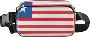 Liberia Flag Fanny Packs for Women Everywhere Belt Bag Waterproof Trendy Crossbody Waist Purse