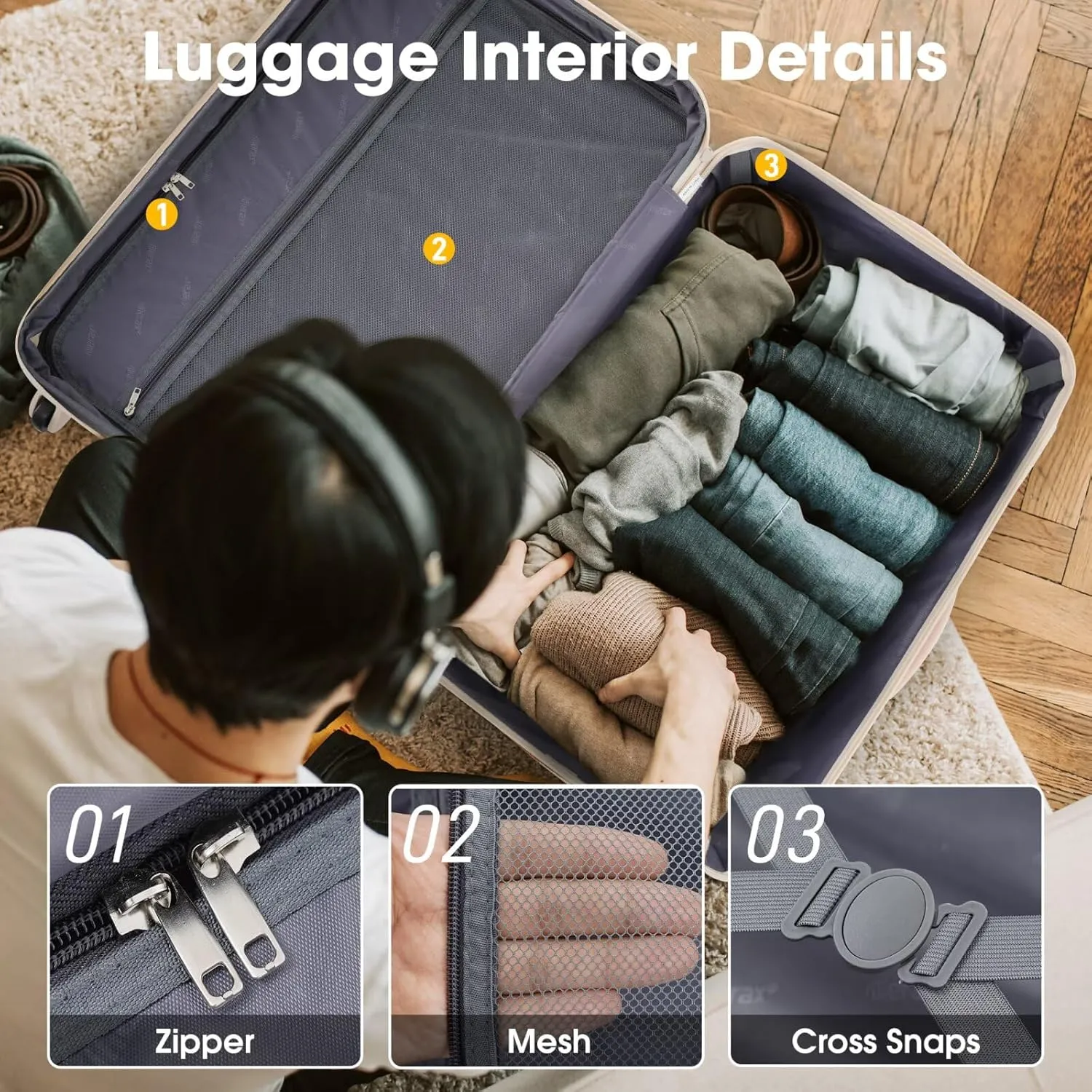 Light Pink Luggage Sets 4 Piece Suitcases with Wheels, Travel Suitcase Set Lightweight ABS Hard Case Luggage with TSA Lock Spinner Wheels Durable Luggage (Light Pink, 16" 20" 24" 28")