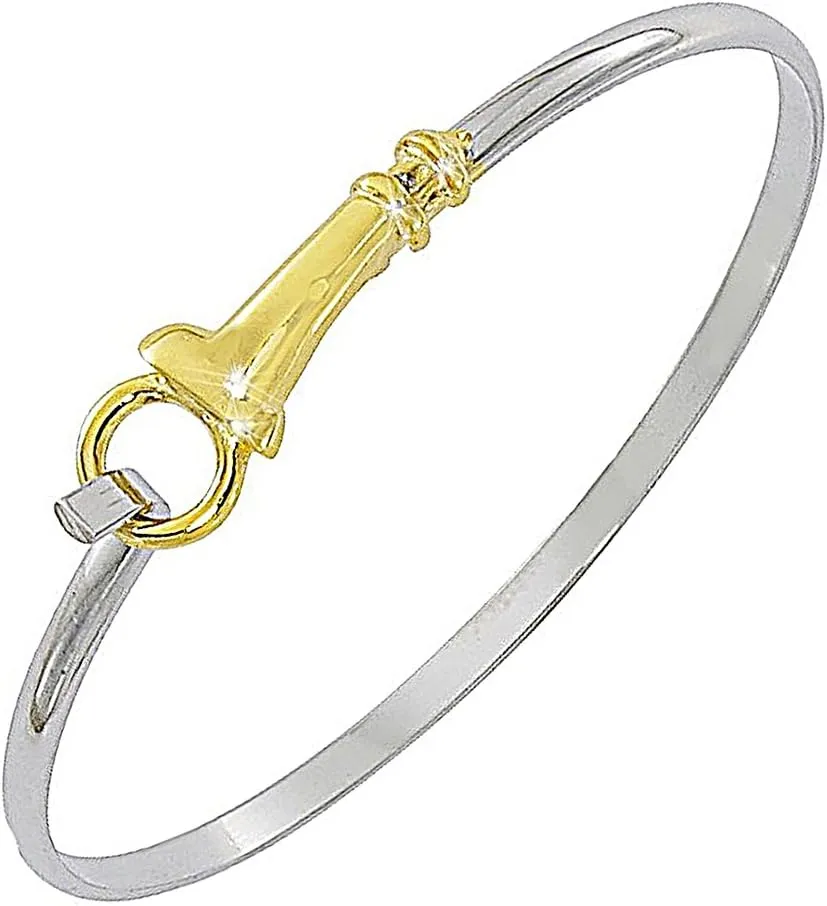 Lighthouse Two Tone color Silver/Gold Cuff Bracelet