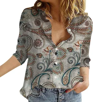 Linen Outfits Women White Linen Shirt Women Down Blouses Tops Long Sleeve Shirt for with Front Pocket Tops Long Sleeve