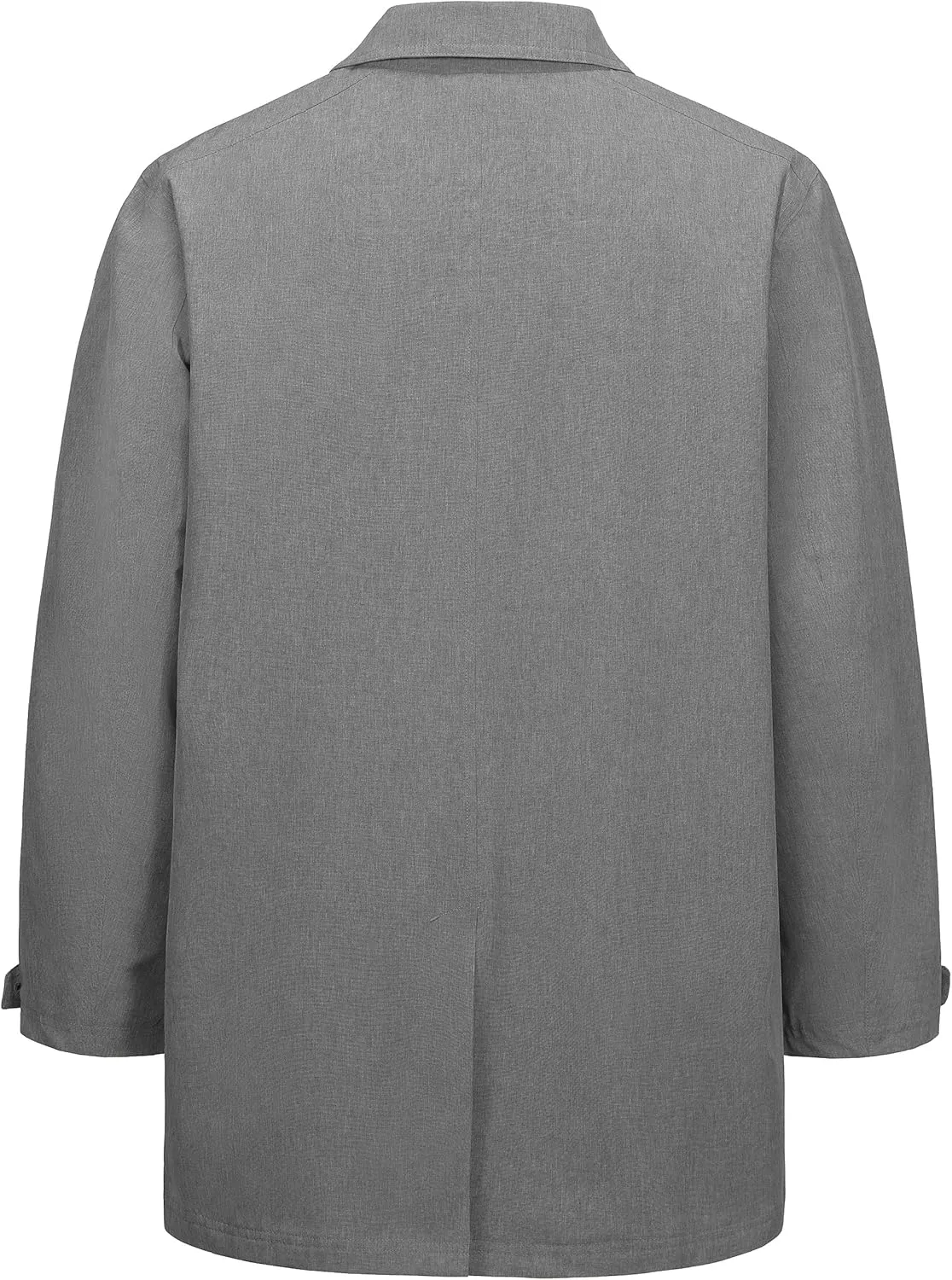 Little Donkey Andy Men's Waterproof Mid-Length Trench Coat, Lightweight Long Rain Coat, Single Breasted Overcoat