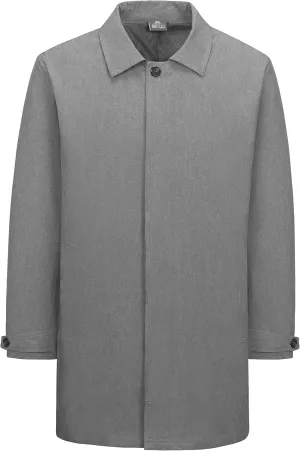 Little Donkey Andy Men's Waterproof Mid-Length Trench Coat, Lightweight Long Rain Coat, Single Breasted Overcoat