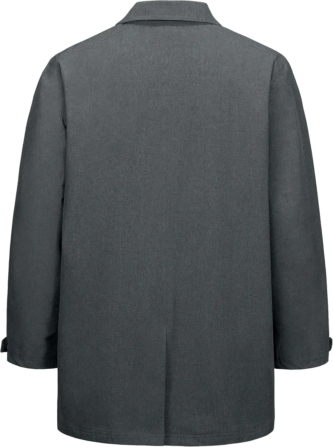 Little Donkey Andy Men's Waterproof Mid-Length Trench Coat, Lightweight Long Rain Coat, Single Breasted Overcoat