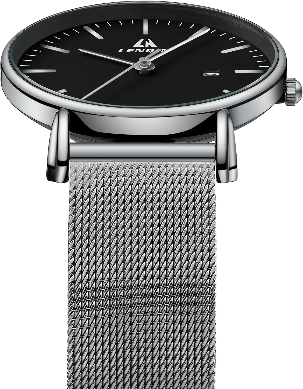 LN LENQIN Mens Watches Waterproof Stainless Steel Watch for Men Analog Quartz Fashion Business Designer Wristwatch