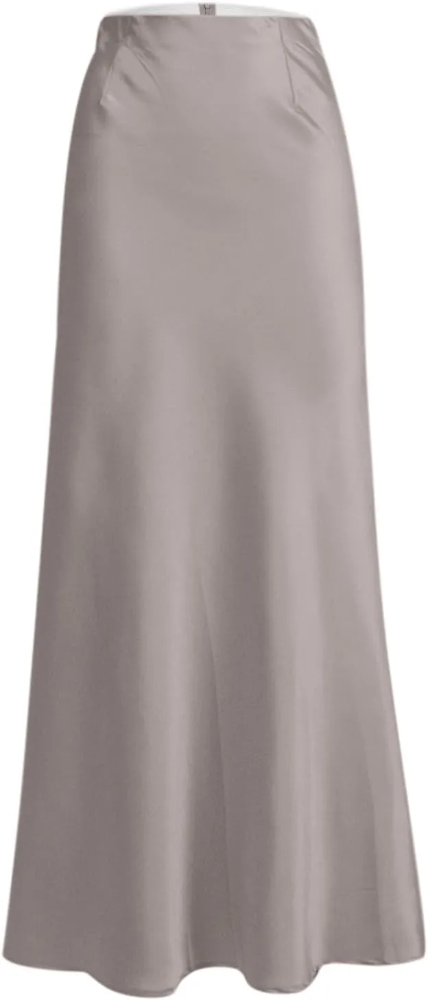 Long Pencil Skirts for Women Spring Silk Satin Maxi Skirt Strenchy Elegant Bodycon Fishtail Skirts for Cocktail Party Holiday