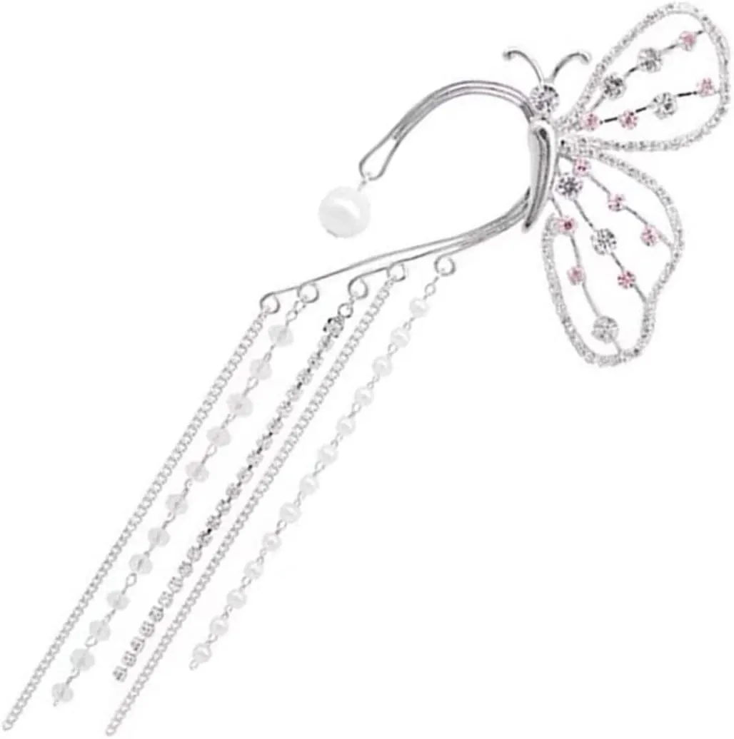 Long Tassel Ear Cuff Earrings for Women Lightweight No Piercing Required Chic Ear Climbers for Parties Weddings and Special Occasions