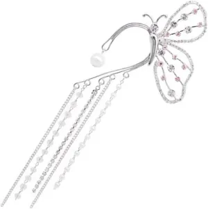 Long Tassel Ear Cuff Earrings for Women Lightweight No Piercing Required Chic Ear Climbers for Parties Weddings and Special Occasions