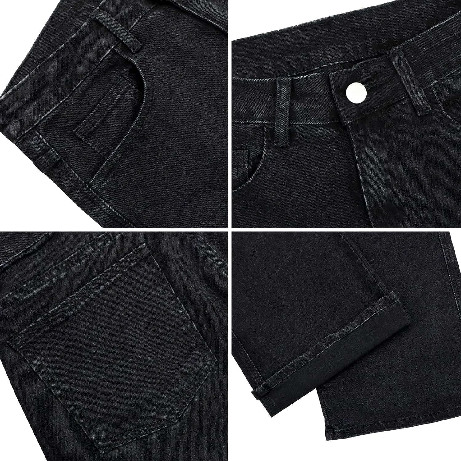 LONGYIDA High Waisted Baggy Jeans for Women Stretch Straight Y2K Wide Leg Denim Pants Casual Cargo Jeans