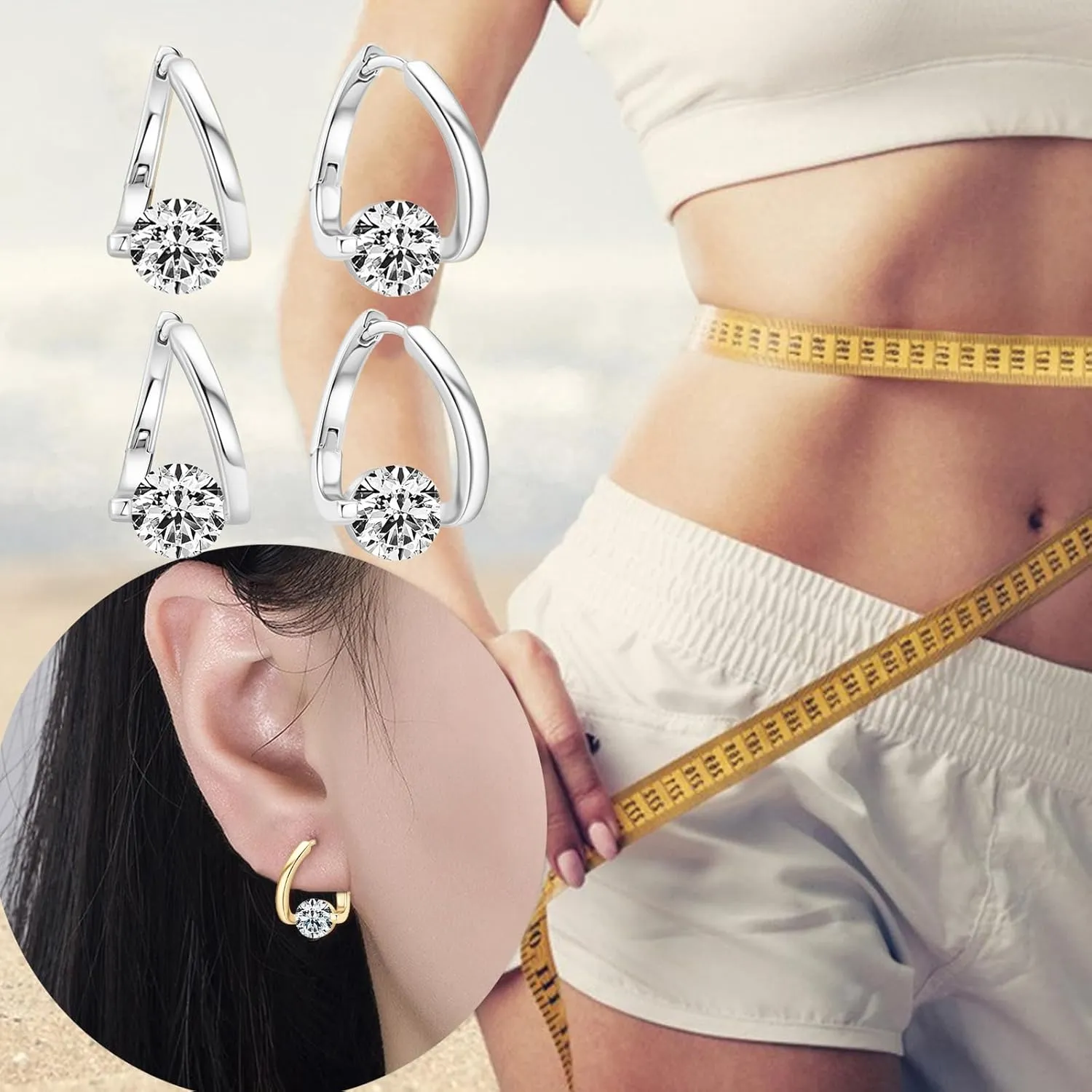 Lymphatic Earrings for Women Histone Halolux Lymphvity Germanium Earrings Atheniz Lymphatic Drainage Earring Chunky Gold Hoop Jewelry Gifts