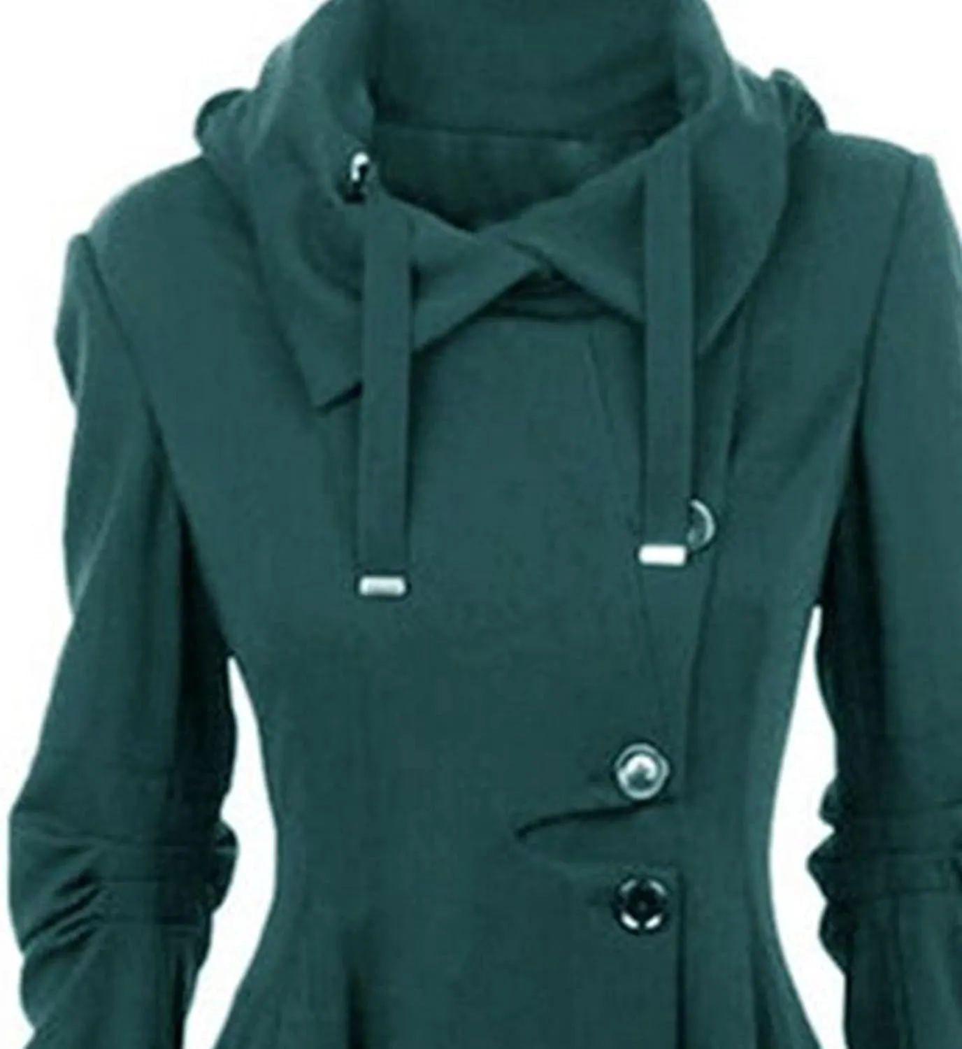 Maiyifu-GJ Womens Single Breasted Hooded Trench Coat Long Sleeve Wool Blend Dress Coats Fall Winter Mid Long Overcoat