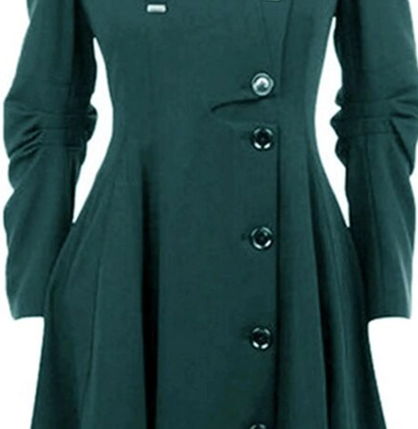 Maiyifu-GJ Womens Single Breasted Hooded Trench Coat Long Sleeve Wool Blend Dress Coats Fall Winter Mid Long Overcoat