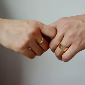Matching Couple Rings for her Butterfly Rings for Couples Matching Arrows Rings Dainty Moon Star Rings Set Adjustable Rings for Women Gifts(gold-2)