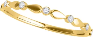 MauliJewels 0.07 Carat Halo Round Diamond Antique Wedding Band for Women | 14K Solid White Rose Yellow Gold| 1.2 MM Band Wide
