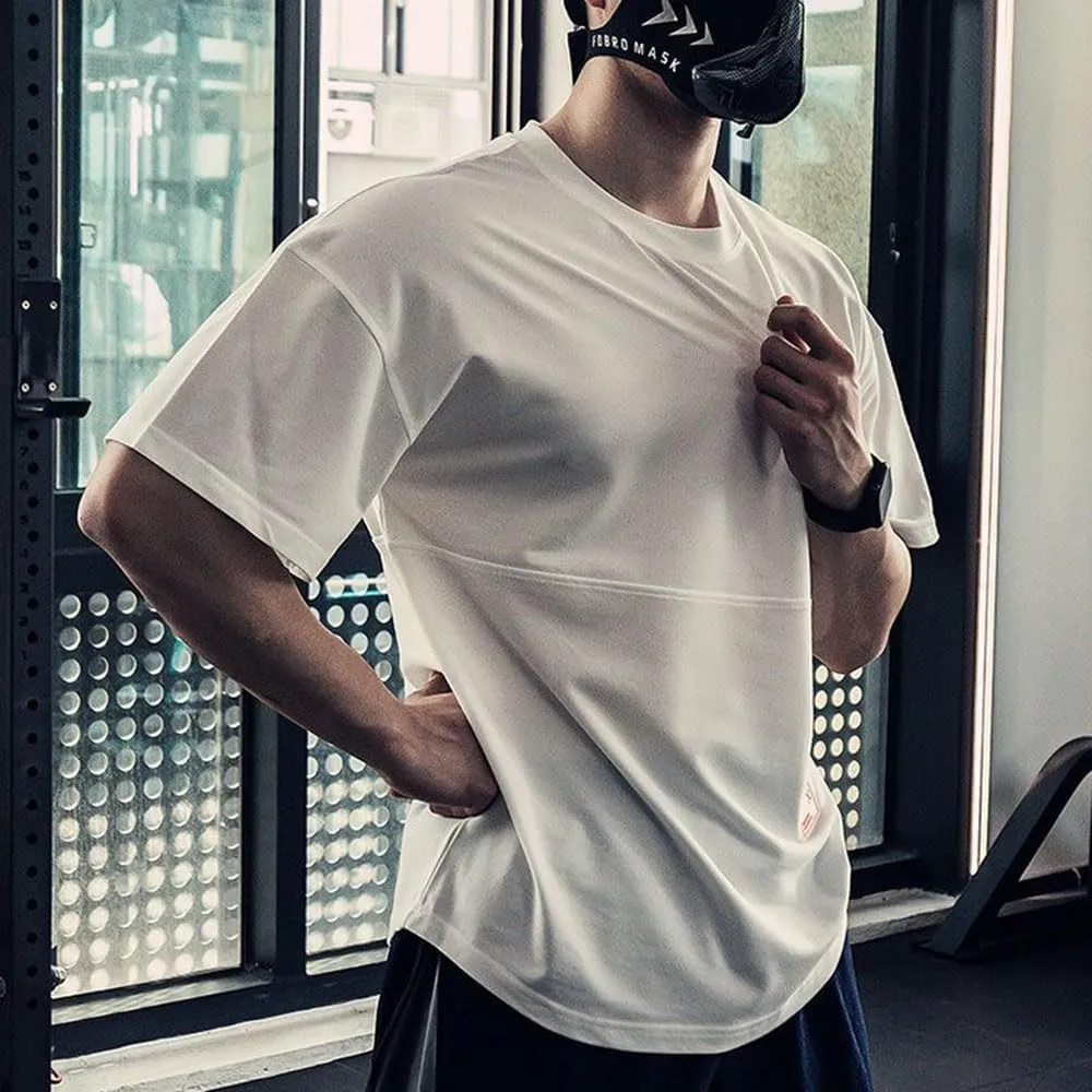 maytopia Mens Gym Workout Tshirt,Quick Dry Loose Fit Muscle Shirts,Athletic Short Sleeve Running Fitness Tee