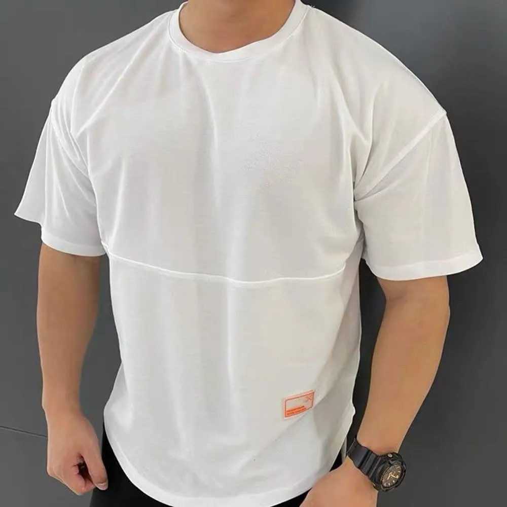 maytopia Mens Gym Workout Tshirt,Quick Dry Loose Fit Muscle Shirts,Athletic Short Sleeve Running Fitness Tee
