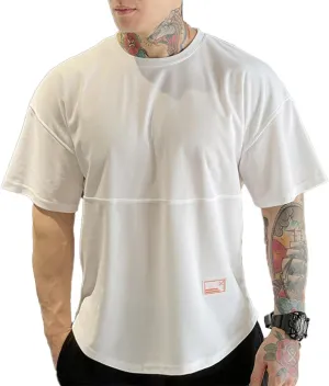maytopia Mens Gym Workout Tshirt,Quick Dry Loose Fit Muscle Shirts,Athletic Short Sleeve Running Fitness Tee