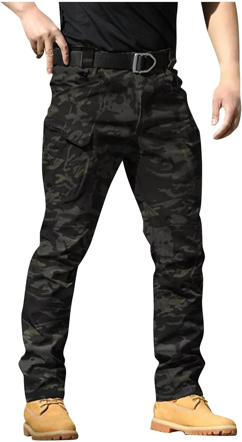 Men Cargo Pants Construction Stretch Pants for Men Multi Pockets Stylish Carpenter Pants Relaxed Fit Tall Trousers