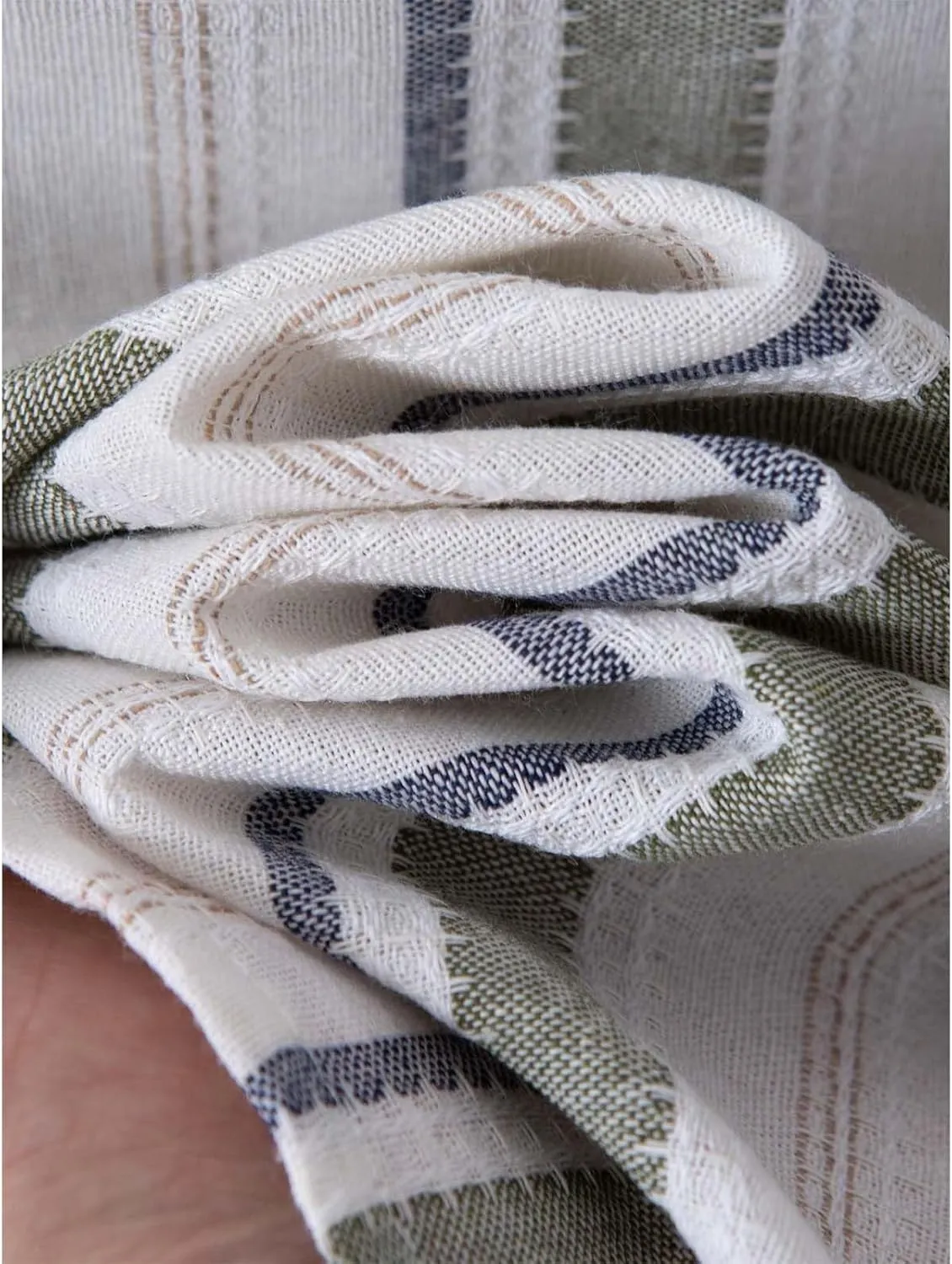 Men Cotton and Linen Shirt Button Down Lapel Striped Printed Long Sleeve Blouse Tops Casual Soft Slim Fit Shirts