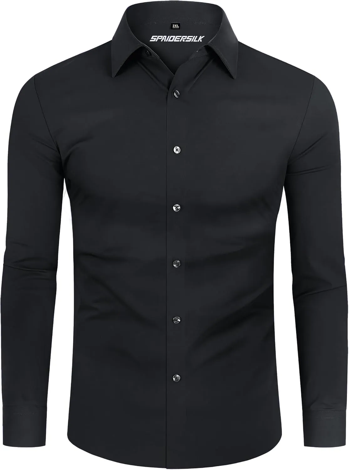 Men's 4-Way Stretch Dress Shirts Long Sleeve Wrinkle Free Slim Fit Business Casual Button Down Shirts for Men