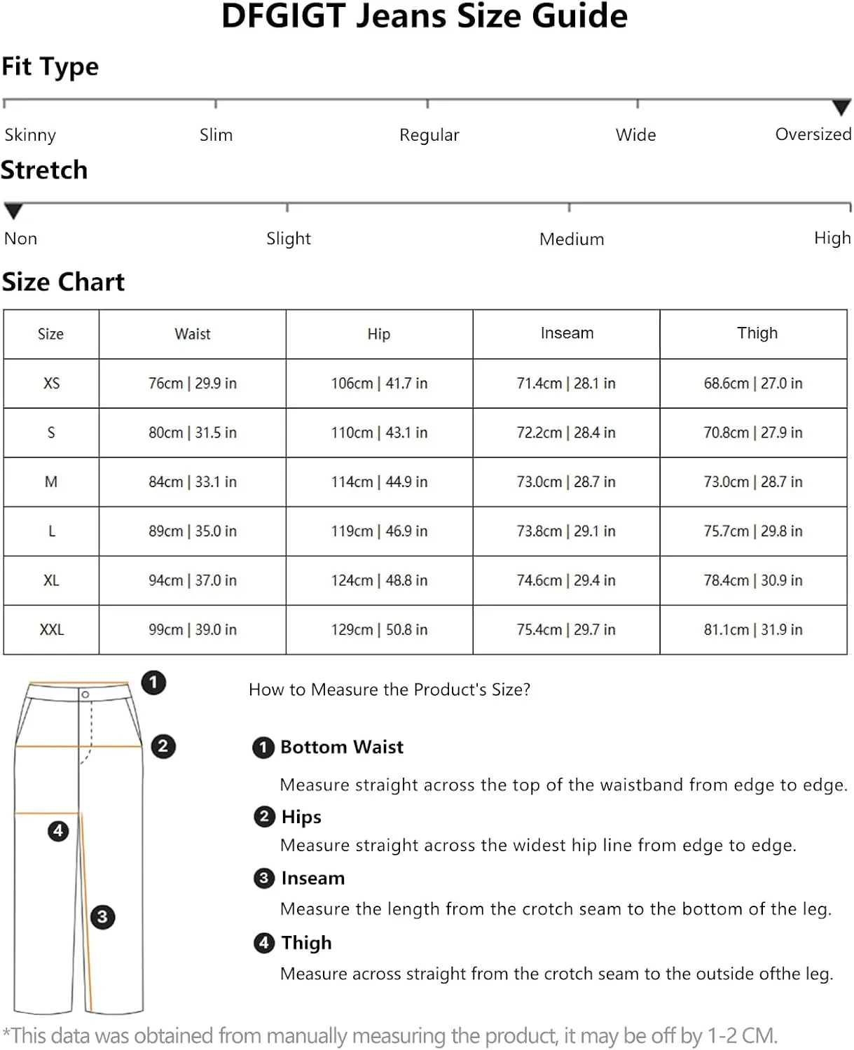 Men's Angled Button Fly Baggy Jeans Hip Hop Y2k Wide Leg Denim Pants Skater Jeans Streetwear