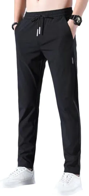Mens Golf Pants Stretch Relaxed Fit Casual Golf Joggers Lightweight Active Pull On Pants Quick Dry Hiking Trousers