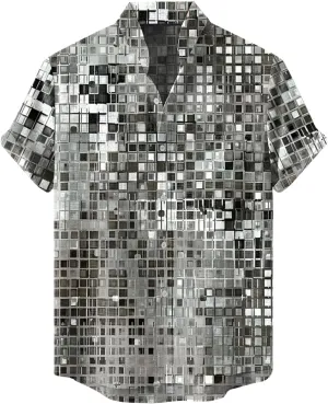 Mens Hawaiian Shirts Cotton Linen Short Sleeve Loose Fit Shirt Button Down Casual Summer Beach Vacation Shirts