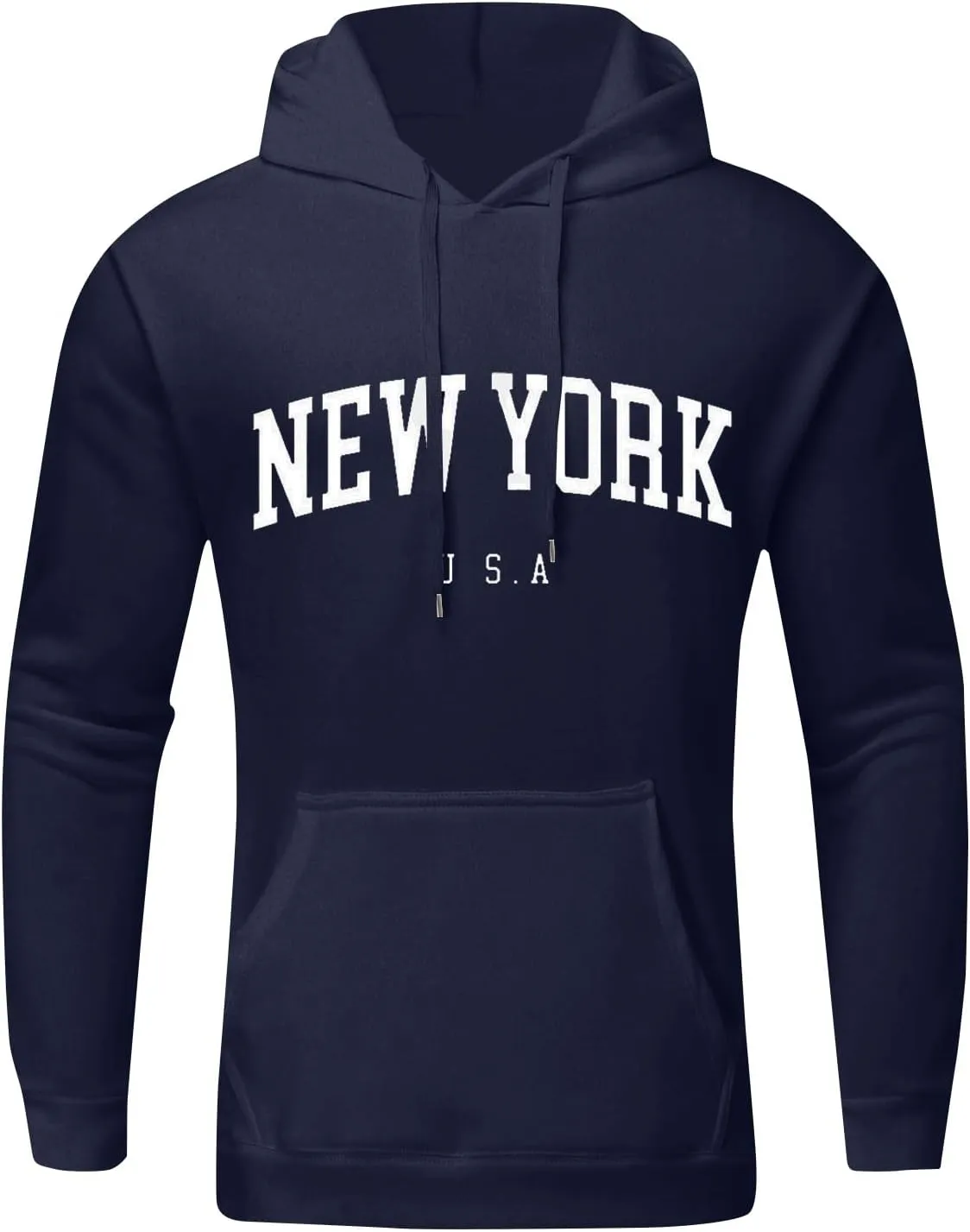 Mens Hoodies,New York Print Hoodies Long Sleeve Oversized Sweatshirts Casual Drawstring Pullover With Hood