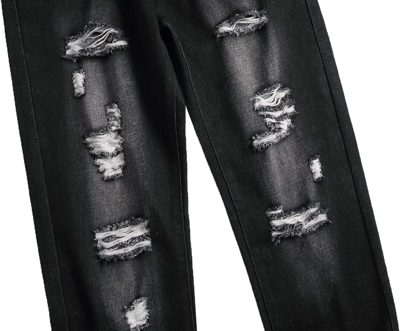 Men's Jeans Slim Fit Stretch Skinny Ripped Jeans for Men Stacked Distressed Straight Pants