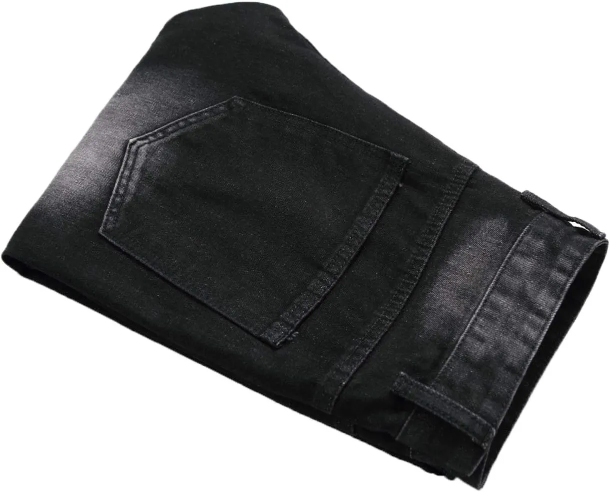 Men's Jeans Slim Fit Stretch Skinny Ripped Jeans for Men Stacked Distressed Straight Pants