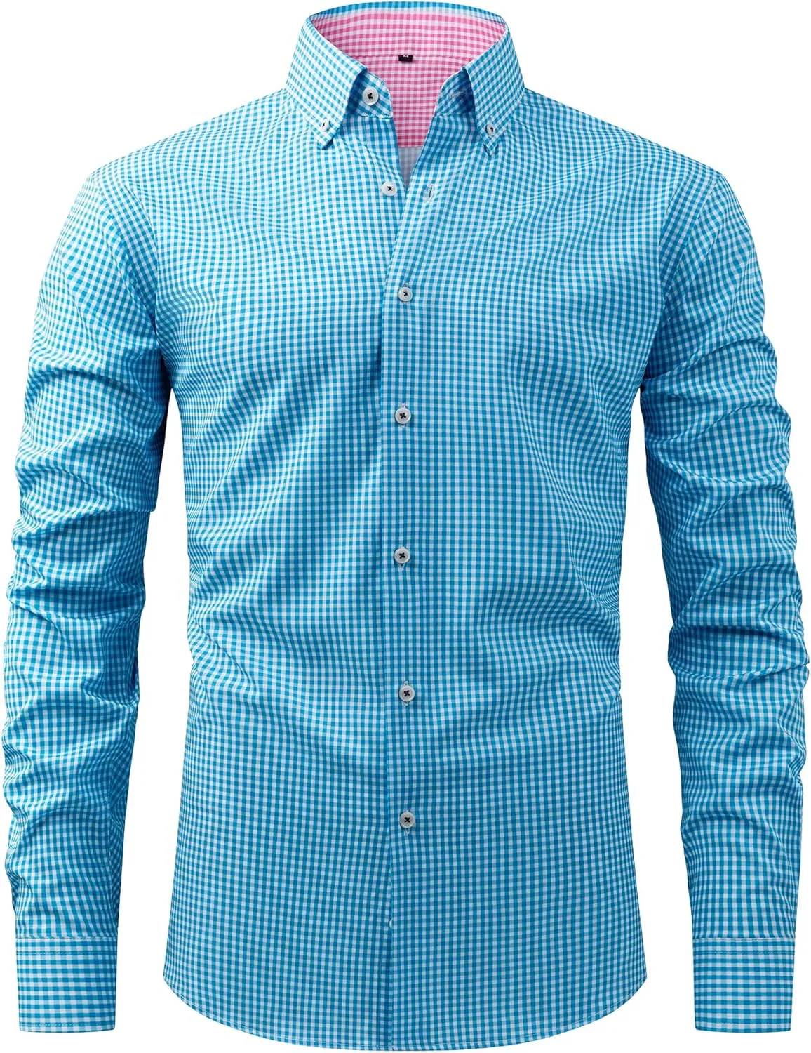 Men's Long Sleeve Plaid/Striped Shirts Casual Dress Shirt