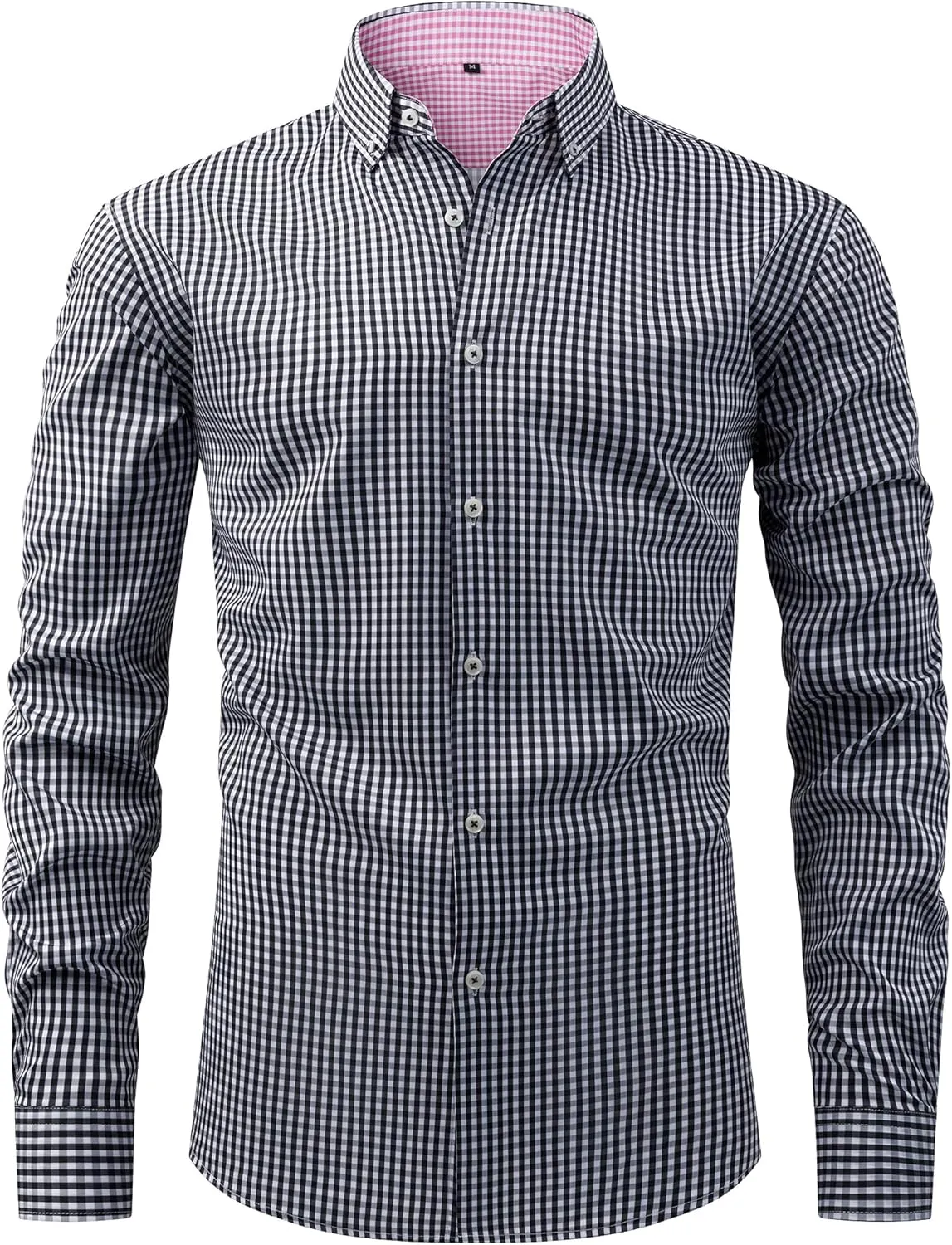 Men's Long Sleeve Plaid/Striped Shirts Casual Dress Shirt