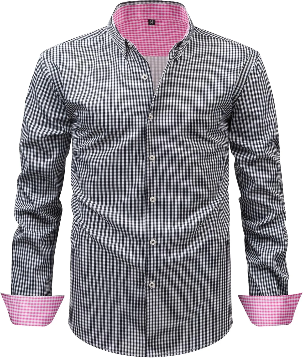 Men's Long Sleeve Plaid/Striped Shirts Casual Dress Shirt