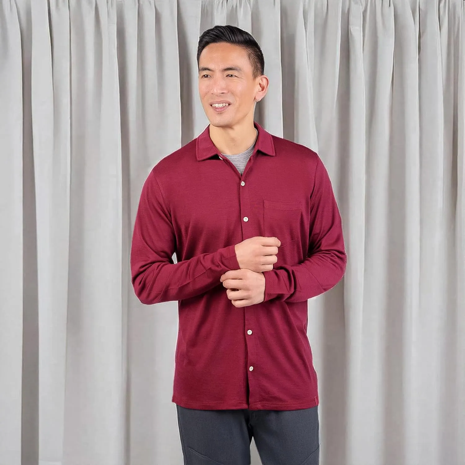 Men's Merino Button-Up by Woolly | RWS Certified | Super Soft, Classic Style, Seattle Designed