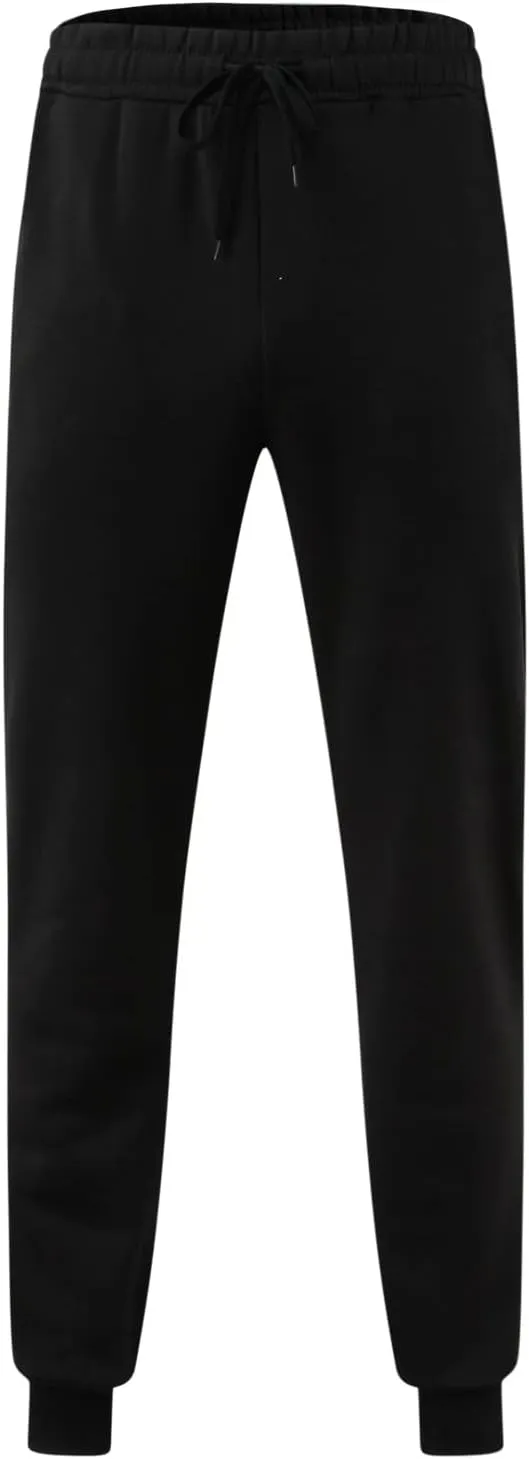 Mens Sweatpants with Pockets Big and Tall Long Pants Workout Trousers Men's Fleece Sweatpants Cotton Soft Sherpa Lined