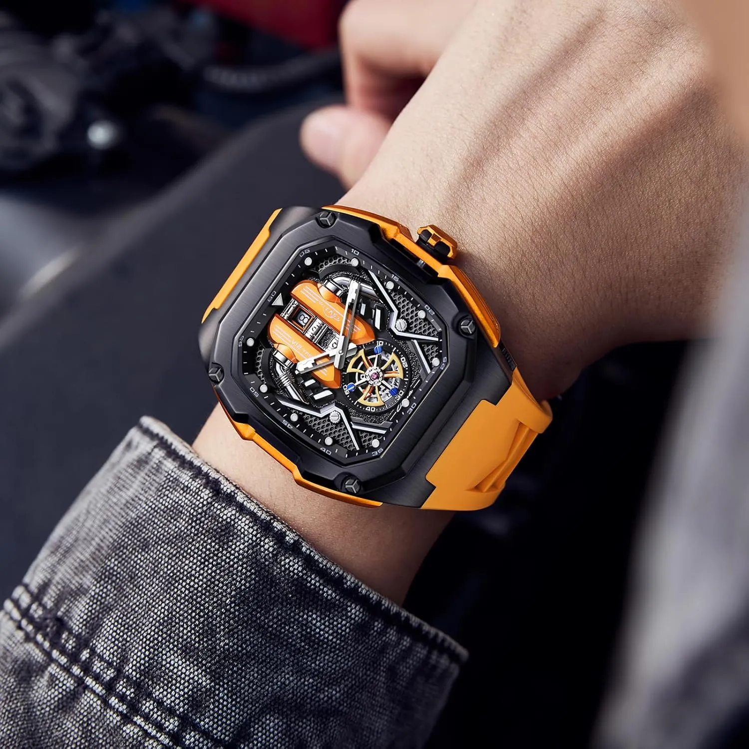 Mens Watches, Wrist Watches Luminous Design, Big Face Fashion Quartz Black Watch 30ATM, Casual Watch for Men Unique Gifts for Men