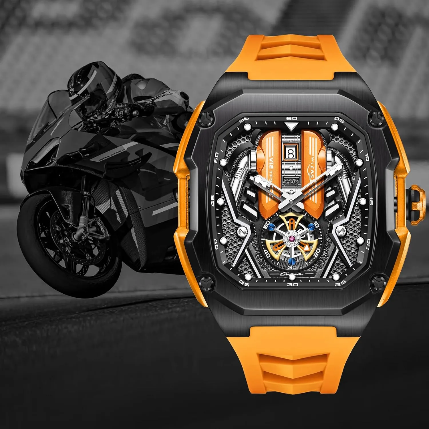 Mens Watches, Wrist Watches Luminous Design, Big Face Fashion Quartz Black Watch 30ATM, Casual Watch for Men Unique Gifts for Men
