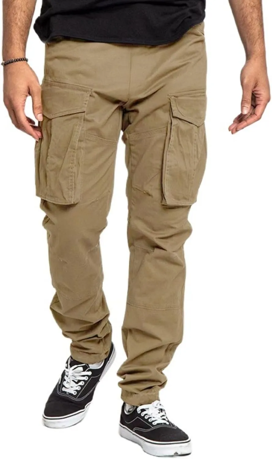 Mens Wild Cargo Pants Relaxed Fit Athletic Stretch Jogger Sweatpants Premium Slim Fit Chino Trousers with Pockets