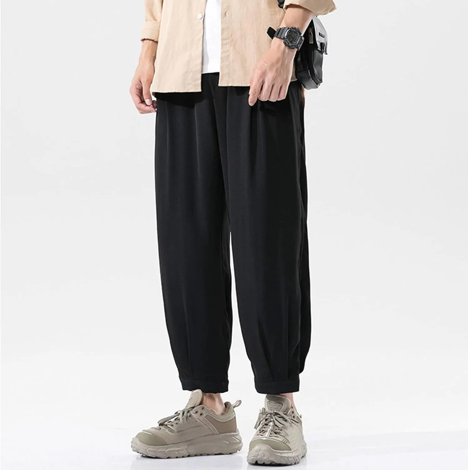 Mens Workout Cargo Sweatpants Slim Fit Trousers Mens Sweatpants Athletic Workout Casual Jogger Black Long Track Pants